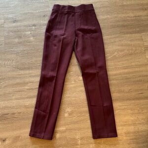 Spanx Ankle Length Perfect Fit Ponte Slim Pant - Burgundy Red
